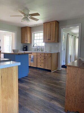 Open kitchen with plenty of cabinet space