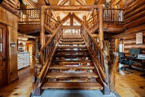 The stunning staircase at the front entrance.