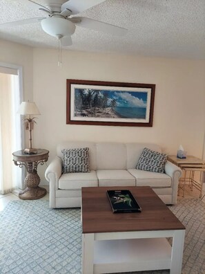 Living room with queen size sofa bed