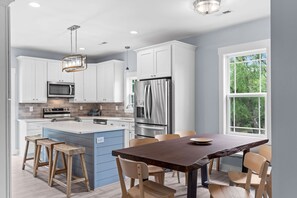Fully stocked kitchen and indoor seating for at least 8!
