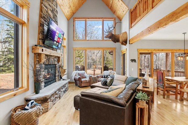 You will love the Sun drenched Great room with soaring vaults & fireplace.