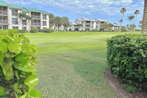 Enjoy beautiful golf course views on the grounds around the Beachside Golf Villa.