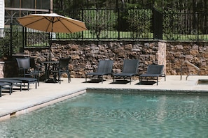 Bask in the heated pool!
