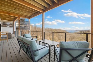 Located on Beaver Lake, our home offers sweeping views of the lake from THREE well furnished patio spaces.