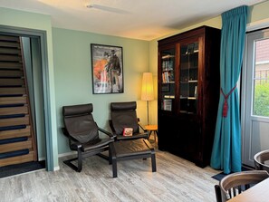Entry, office and library