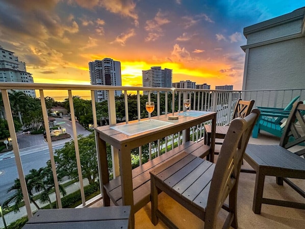 View from the 6th floor balcony with stunning Marco Island sunsets