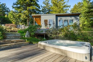 Saltwater Hot Tub in a Magical setting!