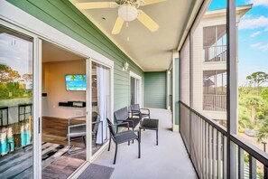 Private Screened In Patio with Pool Views