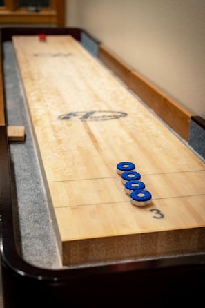 Shuffle board table.