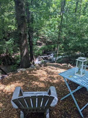 Patio by the creek.