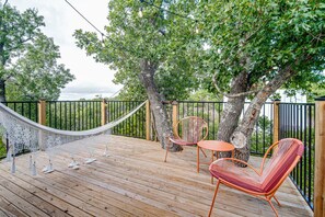 Private Deck built around a Texas Red Oak and overlooking the hills
