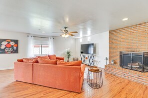 Smart TV | Wood-Burning Fireplace