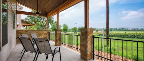 Spacious back porch