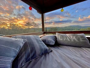 Sunrise on the screened in porch 