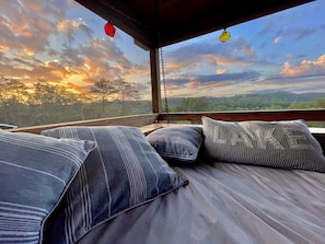 Sunrise on the screened in porch 