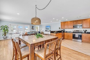 Open Concept living area of dining room/kitchen/living room.