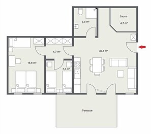 Ferienwohnung Starenkasten (75 qm)-Grundriss