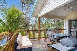 Plenty of seating and lounging outdoors