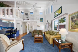 Loft overlooks open floor plan