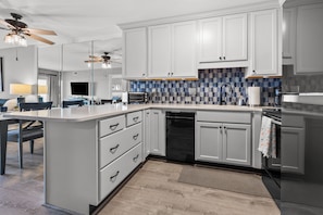 Indoors, Kitchen, Ceiling Fan, Furniture, Kitchen Island