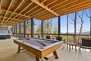 Sink shots in style with a side game of 'name that mountain peak' from the window.