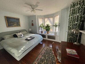 Great office set up if you can resist the bed