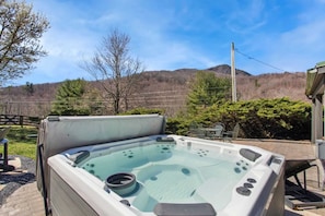 Relax in the Hot Tub on the Back Patio