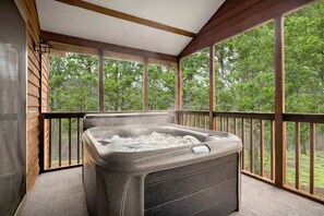 Relax in our new hot tub after a long day of exploring WV.