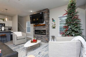 Living Room decorated for Christmas