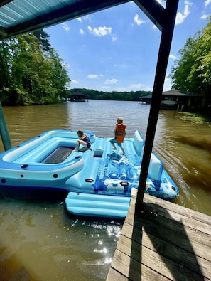 Enjoy our lake island and floating water mat for additional family fun.