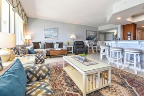 Silver Shells St. Croix 401 - Living Area and Breakfast Bar