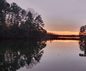 Beautiful sunset view of Taylor's Creek & the Corrotoman River from the pier!