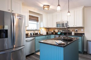 Many restaurants are nearby but you can cook in our fully stocked kitchen just in case you want to dine in.