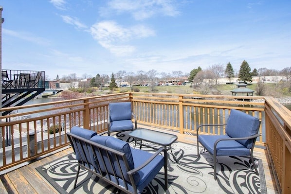 Back deck overlooking the Manistee River
