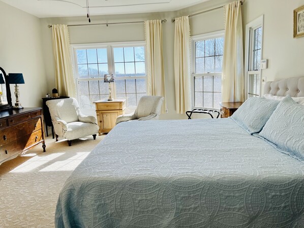 The master bedroom has a king size Sleep Number bed.