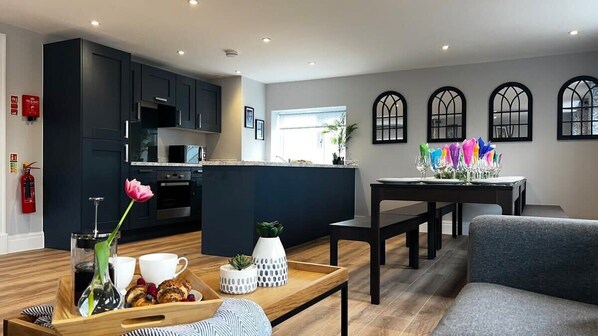 Open plan kitchen living area 