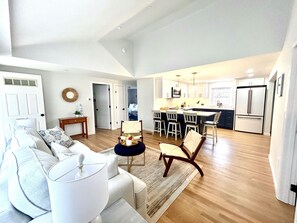 Open living room and kitchen