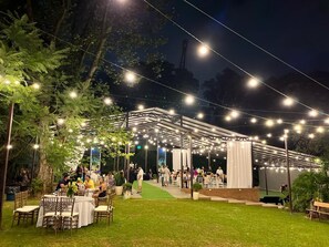 Outdoor banquet area