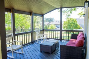 Nicely furnished deck to chill in the summer weather.