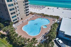 Tidewater Resort has 2 outdoor swimming pools, one on each side of the complex.
