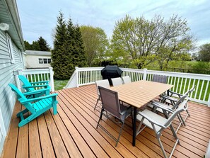 Large deck right off the dining room.