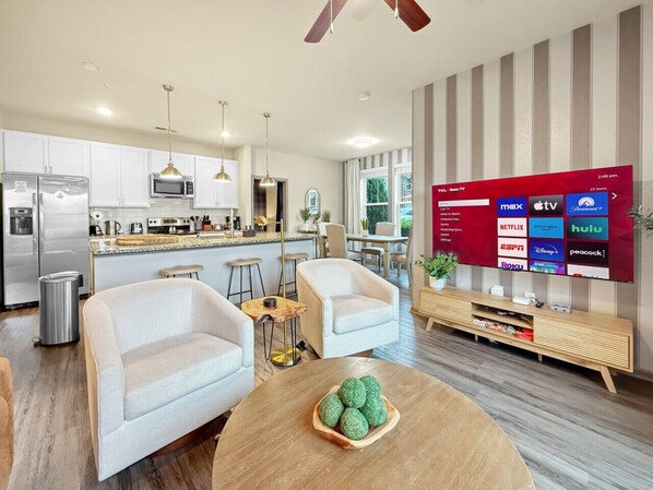 65" Roku TV ready for you to access your favorite streaming channels from home!