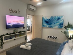 Enjoy your favorite show or sports on the wall mounted Smart TV