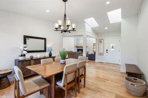 6 seater dining table with a convenient buffet table