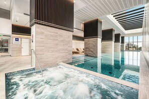 An indoor heated pool.