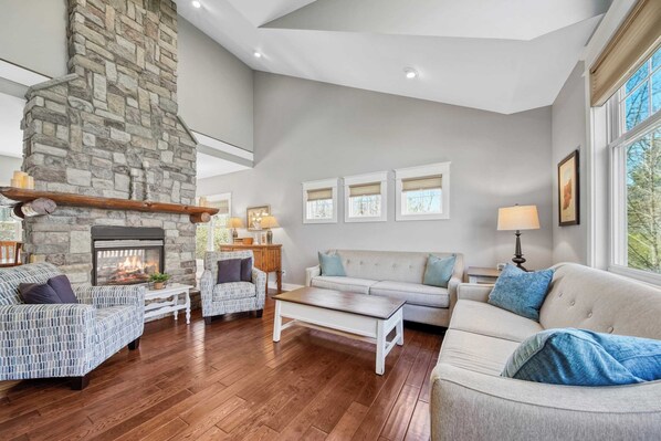 Living room with fireplace