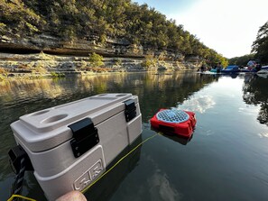 Chillin in the river with a full cooler and tunes