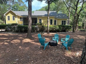 Back View of House with Firepit