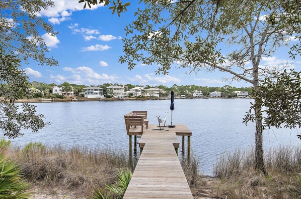 Beautiful dock overlooking the lake 