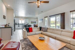 Living Room | Free WiFi | Central A/C | Single-Story Home